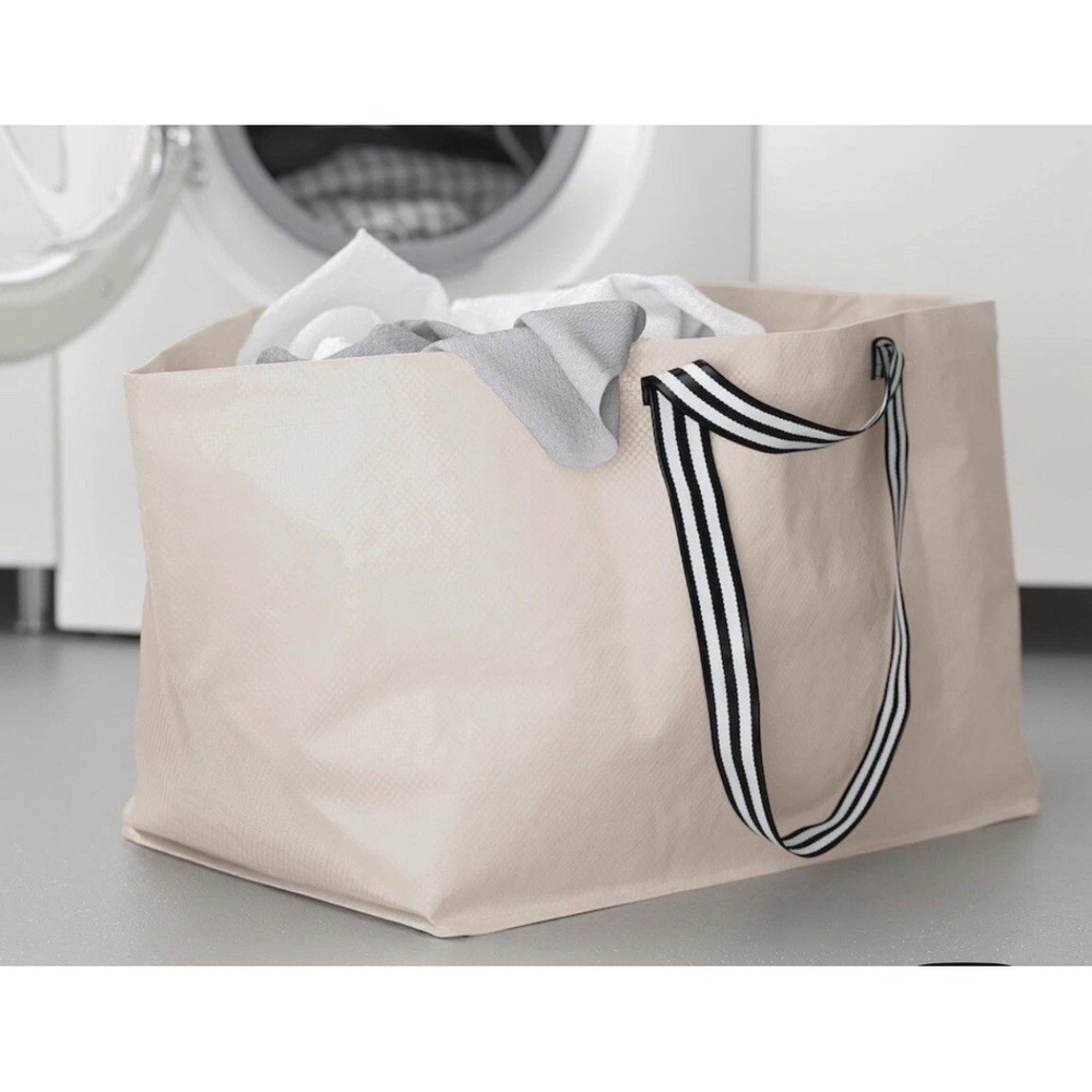 Ikea Görsnygg Large Shopping Laundry Storage Bag, Beige Reusable